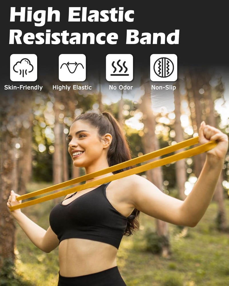 Zacro Resistance Bands, 6 Resistance Levels Pull Up Assistance Bands, Exercise Bands for Men&Women, Heavy Duty Resistance Band Set with Door Anchor, for Working Out, Muscle Training, Physical Therapy - Image 3